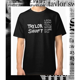  เสื้อยืด คอลูกเรือเสื้อยืดคอกลมเสื้อชื่อเสียง Taylor Swift LWYMMDผ้าฝ้ายแท้size: S-5XL