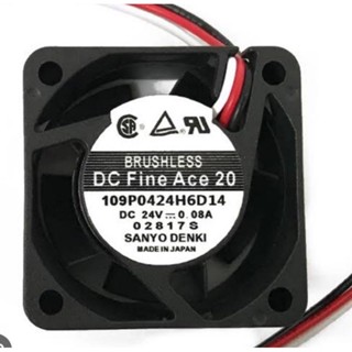 พัดลม40*40*25 ของแท้ BRUSHLESSDC Fine Ace 20 109P0424H6D14DC 24V -.0.08Aในไทย ออกบิลได้