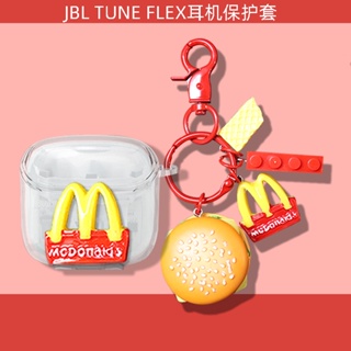 For JBL TUNE FLEX Protective Case Cute Burger Keychain Pendant Cute Piggy Dinosaur JBL TUNE FLEX Transparent Soft Case Shockproof Case Protective Case Creative Astronaut Compatible with JBL TUNE FLEX / JBL T230 / T130 Cover Soft Case Transparent Case