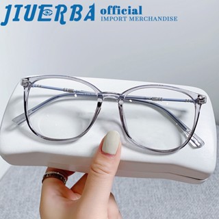 JIUERBA แว่นตาสายตาสั้น กรอบสี่เหลี่ยม ป้องกันรังสียูวี ป้องกันแสงสีฟ้า สไตล์วินเทจ คลาสสิก เปลี่ยนเลนส์ได้ สําหรับผู้ชายและผู้หญิง