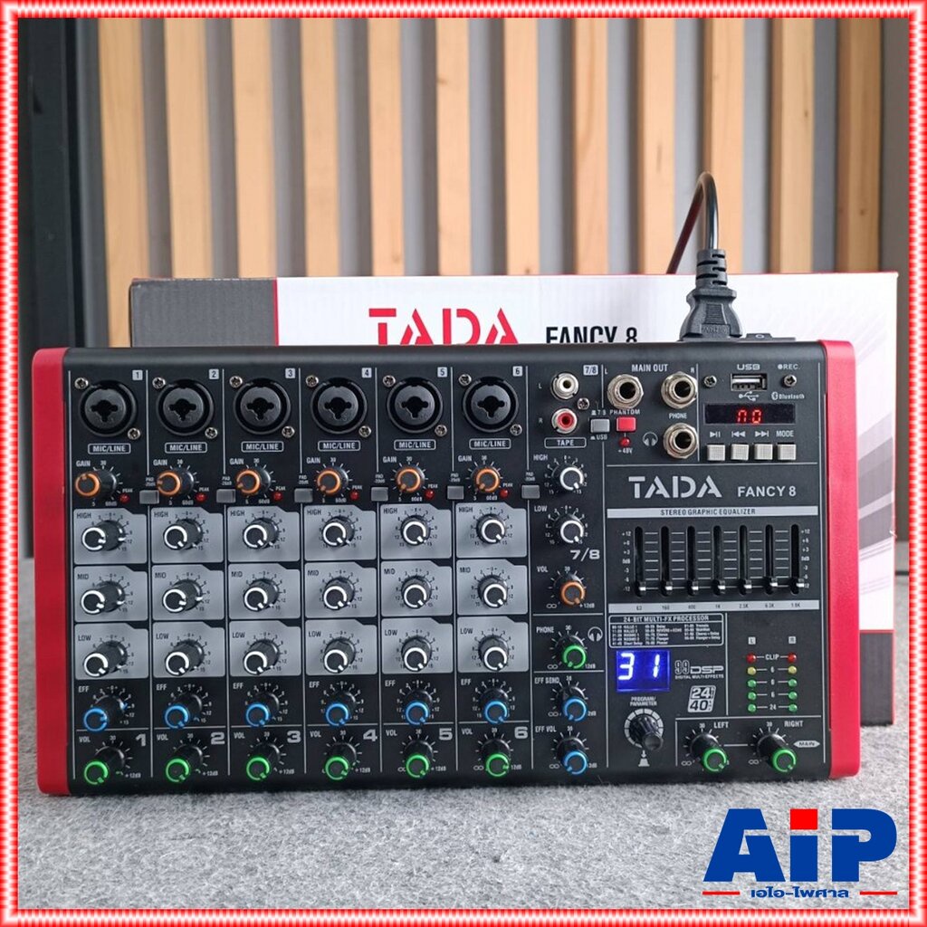 tada-fancy-8-mixer-สีแดง-มิกเซอร์-tada-fancy-8-มิกเซอร์อนาล็อกขนาดเล็ก-usb-บลูทูธ-พร้อมช่อง-line-จำนวน-6-ช่อง-เอไอ-ไพศาล