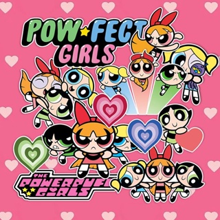 สติกเกอร์ ลายการ์ตูน Powerpuff Girls Sweet Hot Cool Girl สําหรับติดตกแต่งโทรศัพท์มือถือ แล็ปท็อป iPai