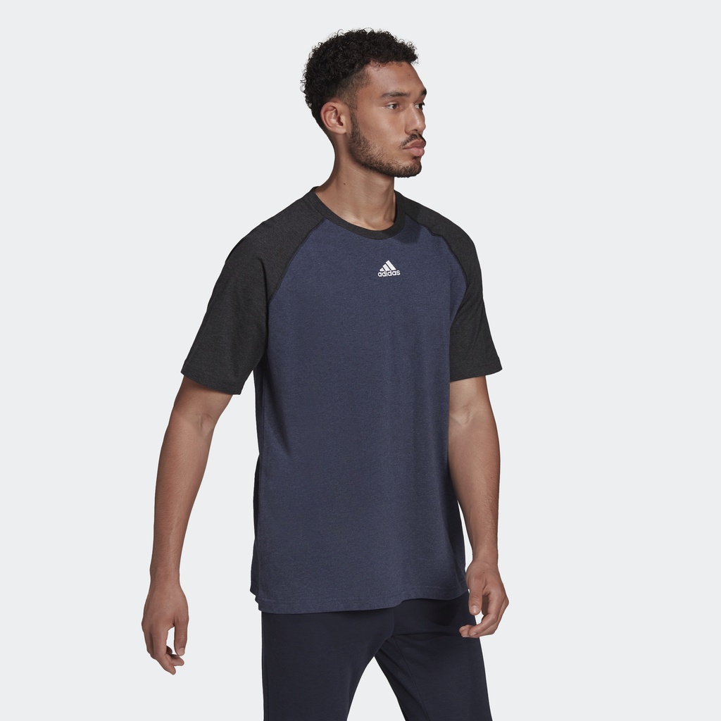adidas-ไลฟ์สไตล์-เสื้อยืด-essentials-m-lange-raglan-ผู้ชาย-สีน้ำเงิน-he1797