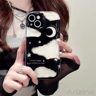 OPPO A98 A78 A57 A17K A55 A54 A16 A15 A77 A74 A93 A92 A52 A12 A3S A5 A7 A5S A15S A31 A53 A9 2020 A5 2020 A96 A76 F9 เคสโทรศัพท์มือถือ ซิลิโคน ลายก้อนเมฆ ดวงจันทร์ สําหรับ