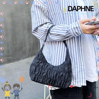 Daphne กระเป๋าสะพายไหล่ลําลอง ทรงคลัทช์ สีพื้น แฟชั่นสําหรับสตรี
