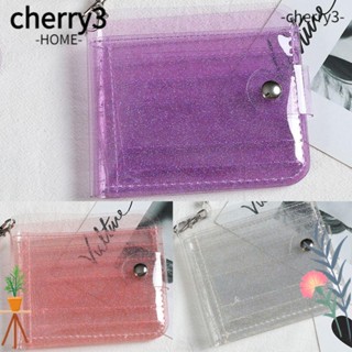 Cherry กระเป๋าสตางค์ PVC แบบใส ใส่บัตรได้ ขนาดเล็ก หลากสีสัน สําหรับผู้หญิง