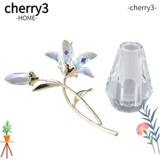 Cherry3 แจกันคริสตัล ของสะสม|ฟิกเกอร์ลิลลี่ โลหะ สําหรับตกแต่งบ้าน