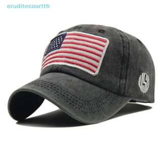 [eruditecourtth] หมวกเบสบอล ลายธงอเมริกัน USA ถอดออกได้ [ใหม่]