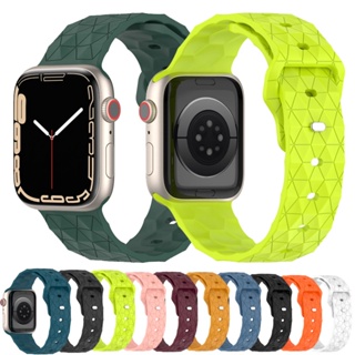สายนาฬิกาข้อมือซิลิโคน ลายฟุตบอล สําหรับ Apple Watch Series Ultra 8 7 6 SE 5 4 3 2 1 iWatch ขนาด 49 มม. 45 มม. 41 มม. 44 มม. 40 มม. 42 มม. 38 มม.