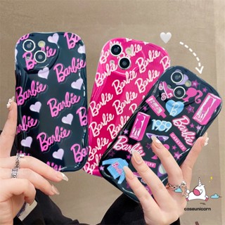 เคสโทรศัพท์มือถือแบบนิ่ม Tpu กันกระแทก ลายการ์ตูนบาร์บี้ ตัวอักษรภาษาอังกฤษ 3D แฟชั่น สําหรับ IPhone XR 7 6 8 6s Plus 14 13 11 12 Pro Max X XS Max SE 2020