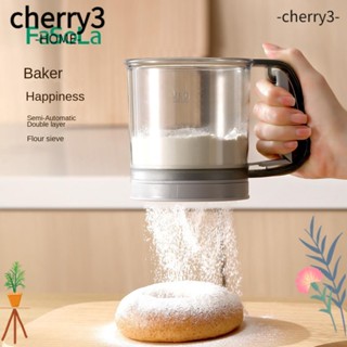 Cherry3 ที่ร่อนแป้ง สเตนเลส กึ่งอัตโนมัติ แบบมือถือ สําหรับทําอาหาร เบเกอรี่