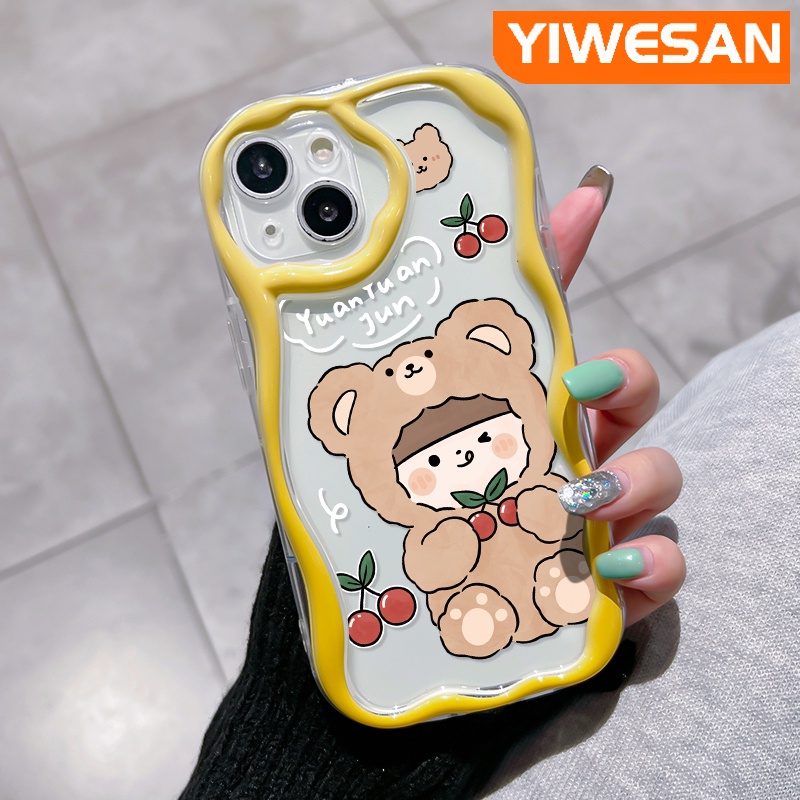 เคสโทรศัพท์มือถือแบบนิ่ม-ใส-กันกระแทก-ลายการ์ตูนหมี-เชอร์รี่-เด็กผู้หญิง-สําหรับ-iphone-12-12-pro-12-mini-12-pro-max
