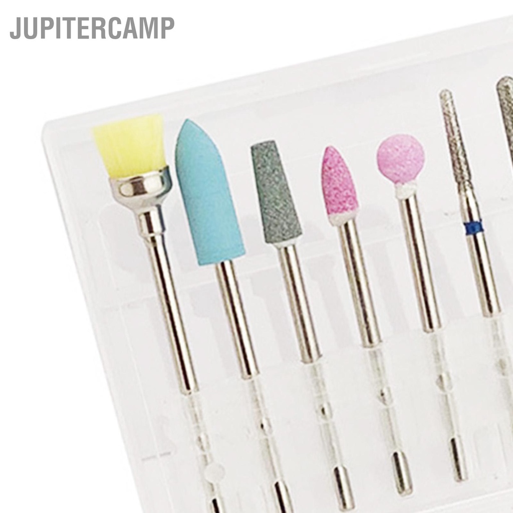 jupitercamp-10-ชิ้นเล็บเจาะบิตชุดบ้านแบบพกพา-emery-cuticle-remover-bits-สำหรับผู้เริ่มต้นศิลปินเล็บ