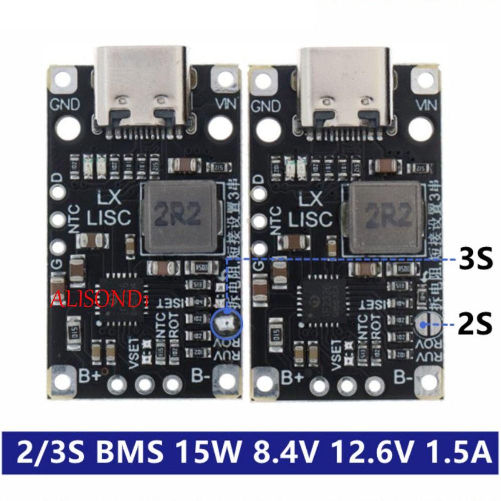 alisond1-boost-โมดูลแปลง-8-4v-12-6v-1-5a-type-c-โมดูลชาร์จแบตเตอรี่ลิเธียม-ชาร์จเร็ว-type-c-usb-2-3s-สเต็ปอัพ-แปลงบอร์ด-รองรับการชาร์จอย่างรวดเร็ว