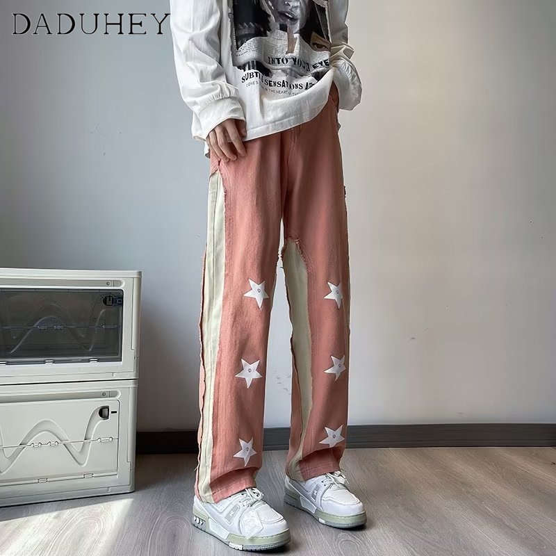 daduhey-mens-summer-thin-straight-printed-all-matching-jeans-2023-hong-kong-style-fashion-loose-casual-pants