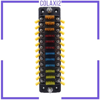 [Colaxi2] บล็อกฟิวส์ 12 ทาง กันน้ํา พร้อมสติกเกอร์ฉลาก สําหรับรถยนต์ เรือ รถพ่วง รถบ้าน