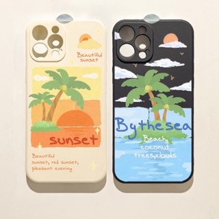 เคสโทรศัพท์มือถือ ป้องกันเลนส์ ลายพระอาทิตย์ตก โรแมนติก สําหรับ Iphone 11 12 13 14 Pro Max 7Plus 8Plus XR XS