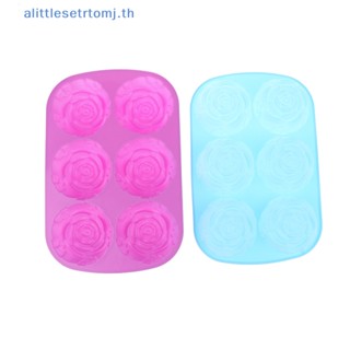 Alittlese แม่พิมพ์ซิลิโคน รูปดอกกุหลาบ 3D 6 ดอก สําหรับทําสบู่ ช็อคโกแลต ตกแต่งเค้ก TH