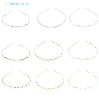 Buildvictor ที่คาดผมโลหะ สีเงิน สีทอง เรียบง่าย หรูหรา เครื่องประดับแฟชั่น สําหรับผู้หญิง TH