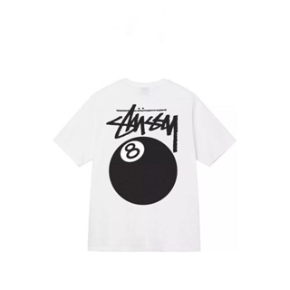 ฤดูร้อน 2023 เสื้อยืดแขนสั้น STUSSY Classic 8 ball series tide brand ฤดูใบไม้ผลิและฤดูร้อน