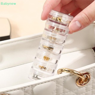 &lt;Babynew&gt; กล่องพลาสติกใส ทรงกลม วางซ้อนกันได้ 5 ชั้น สําหรับเก็บเครื่องประดับ ต่างหู แหวน