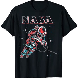 เสื้อยืดแขนสั้น ผ้าฝ้าย 100% พิมพ์ลายนักบินอวกาศ NASA Neon สไตล์คาวบอย นําเข้า พรีเมี่ยม สําหรับผู้ชาย และผู้หญิง