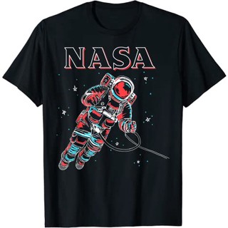 เสื้อยืดแขนสั้น ผ้าฝ้าย 100% พิมพ์ลายนักบินอวกาศ NASA Neon สไตล์คาวบอย นําเข้า พรีเมี่ยม สําหรับผู้ชาย และผู้หญิง