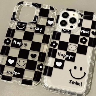 เคสโทรศัพท์ซิลิโคน TPU ใส แบบนิ่ม ลายหน้ายิ้ม กันกระแทก สําหรับ IPhone 14 13 12 11 Pro Max X XR XS Max 7+ 8 Plus