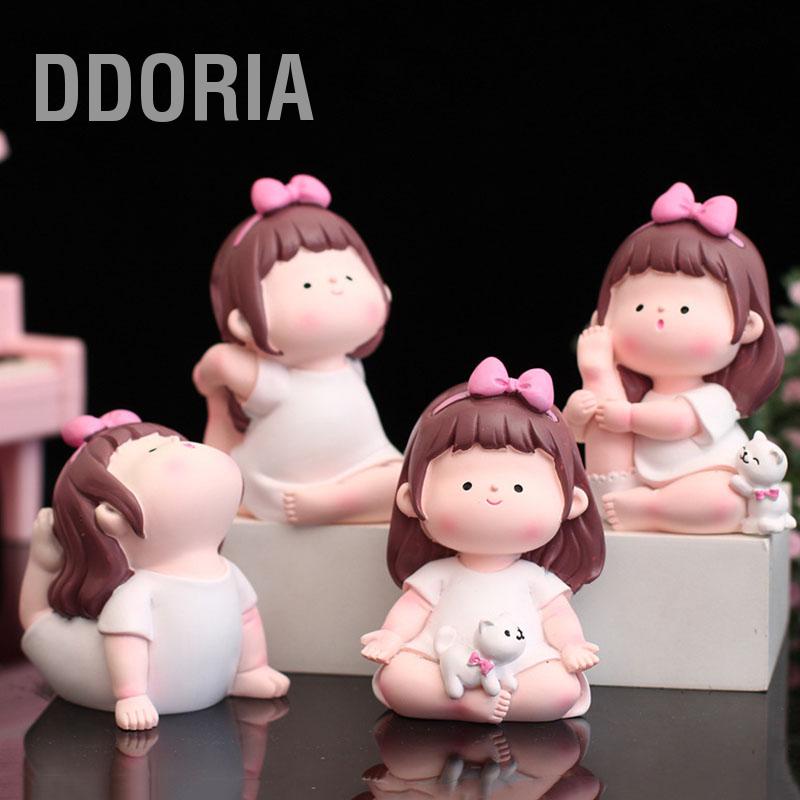 ddoria-หุ่นสาวโยคะการ์ตูนน่ารักน่ารักแฟชั่นตกแต่งท่าโยคะสาวเครื่องประดับสำหรับรถ