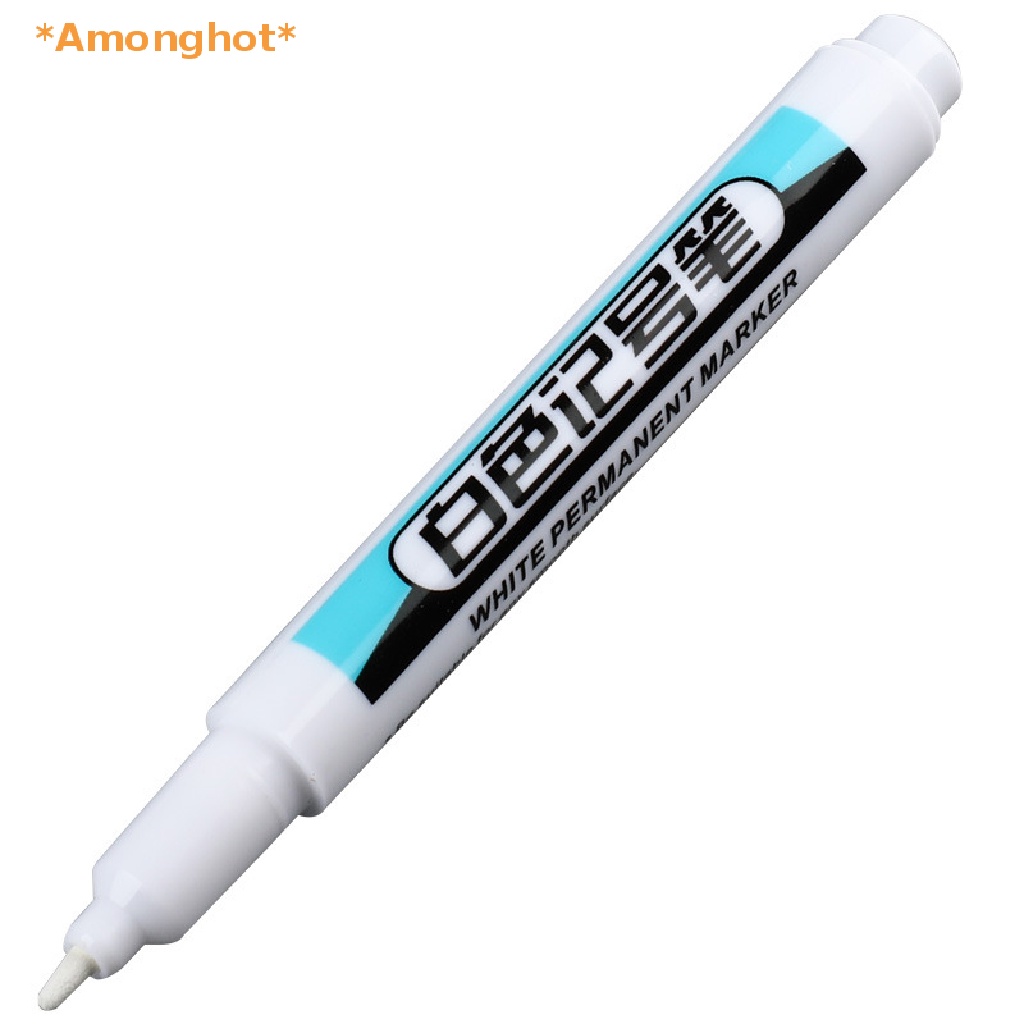 ภาพหน้าปกสินค้าAmonghot) ปากกามาร์กเกอร์ กันน้ํา สีขาว 0.7 1.0 2.5 มม. สําหรับทาสียางรถยนต์