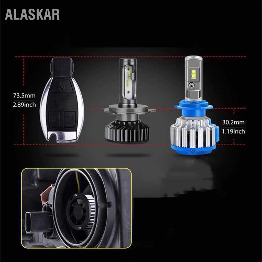 alaskar-ไฟหน้ารถ-led-super-bright-เปลี่ยนหลอดไฟหน้ารถป้องกันการลัดวงจรหลอดไฟอัตโนมัติขนาดเล็ก