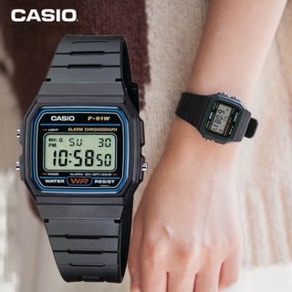 Casio นาฬิกาข้อมือดิจิทัล F-91W ทรงสี่เหลี่ยม พร้อมสายเรซิน คุณภาพสูง และไฟแบ็คไลท์ สําหรับผู้ชาย และผู้หญิง