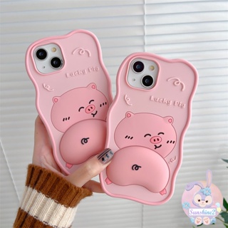 เคสโทรศัพท์มือถือ ซิลิโคน ป้องกันก้นหมูน่ารัก สีพื้น สําหรับ iPhone 14 11 13 12 Pro Max