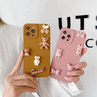 เคสโทรศัพท์มือถือ ป้องกันเลนส์ ลายตุ๊กตาหมีน่ารัก สําหรับ Samsung A05 A05s A25 A54 A34 A24 A14 A04 A04s A04e M53 5G M33 M23 M13 4G