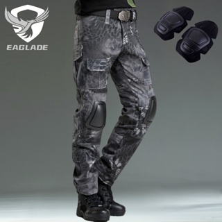 Eaglade กางเกงยุทธวิธี ลายกบ YDJX-G2-HXCK สีดํา กันน้ํา ทนต่อการสึกหรอ ป้องกันเข่า