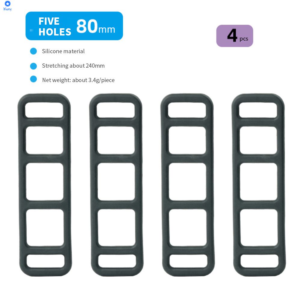 4ชิ้นจักรยานโคมไฟสายคล้องจักรยานไฟหน้าและไฟท้ายอุปกรณ์เสริมสายรัดซิลิโคนขับรถกระจกบันทึกแก้ไขยางรัดแสงผ้าพันแผล-blue