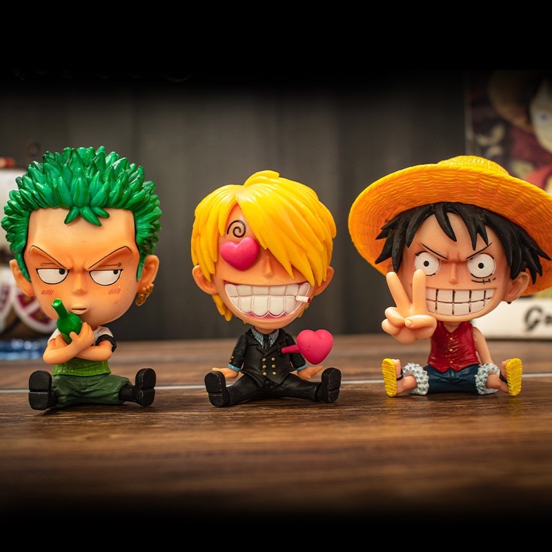 ภาพหน้าปกสินค้าตุ๊กตาฟิกเกอร์ One Piece Luffy Zoro Sanji ขนาดเล็ก 8-10 ซม. ของเล่นสําหรับเด็ก จากร้าน feiyangshop.th บน Shopee