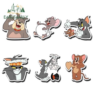 Earlfamily สติกเกอร์ไวนิล ลายการ์ตูน Tom and Jerry กันน้ํา กันรอยขีดข่วน สําหรับติดตกแต่งรถยนต์ แล็ปท็อป 13 ซม.