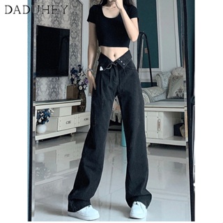 DaDuHey🎈 Womens New Korean-Style High Waist Retro Loose Slim and Wide Leg Slimming All-Matching Straight Mop Casual Jeans