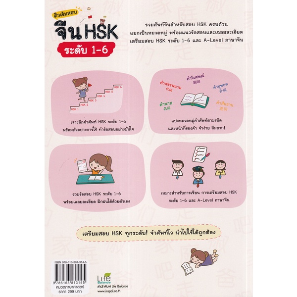 bundanjai-หนังสือภาษา-ติวเข้มสอบจีน-hsk-ระดับ-1-6