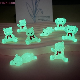 Pinkcool แดชบอร์ดเรซิ่นเรืองแสง รูปการ์ตูนหมีน่ารัก สร้างสรรค์ สําหรับตกแต่งบ้าน 2 ชิ้น