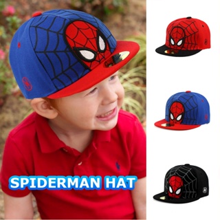  🔥Spider Man🔥อยู่ระหว่างทาง หมวกแก๊ปปีกแข็ง หมวกเด็กผู้ชายลายการ์ตูน การ์ตูน เย็น หมวกแก็ป พิมพ์ลายการ์ตูน Spider Man