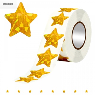 【DREAMLIFE】Gold Star Stickers Versatile Use 1 Roll 500 Pieces Fun And Engaging Golden
