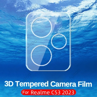 Realme C53 2023 3D ตัวป้องกันกล้อง โค้ง สําหรับ Realme C53 C 53 C55 NFC C55NFC RealmeC53 9H HD เต็มรูปแบบ กระจกนิรภัย ป้องกันหน้าจอ ฟิล์มเลนส์ด้านหลัง