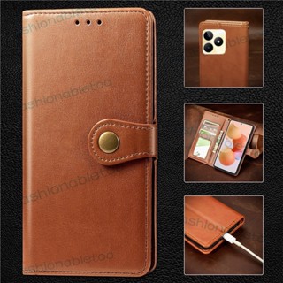 เคสโทรศัพท์หนัง ฝาพับแม่เหล็ก กันกระแทก พร้อมช่องใส่บัตร สําหรับ Realme C51 C53 C55 Nfc C 51 C 53 C 55 RealmeC51Nfc RealmeC53Nfc RealmeC55Nfc