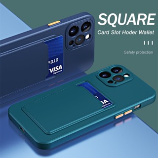 เคสโทรศัพท์มือถือ ซิลิโคนนิ่ม ทรงสี่เหลี่ยม กันกระแทก พร้อมช่องใส่บัตร สําหรับ Samsung Galaxy A12 A22 A32 A42 A52 A72 A52S A21S