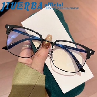 JIUERBA แว่นตาสายตาสั้น TR กรอบสี่เหลี่ยม ป้องกันรังสี UV400 แฟชั่นเกาหลี สําหรับผู้ชาย และผู้หญิง