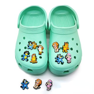 Jibbitz จี้รูปสุนัข Dalmatian Croc Jibbits สีฟ้า อุปกรณ์เสริม สําหรับตกแต่งรองเท้าผู้หญิง