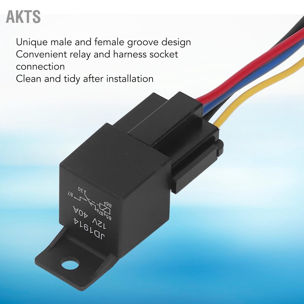 akts-5-ชิ้นยานยนต์รีเลย์-ขาทองแดง-abs-เชลล์การเชื่อมต่อเรียบร้อยเรียบร้อยรถรีเลย์-12v-40a