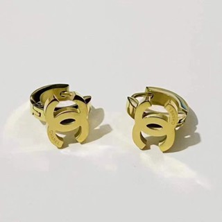เครื่องประดับ ต่างหู สีทอง สไตล์เกาหลี สําหรับผู้หญิง